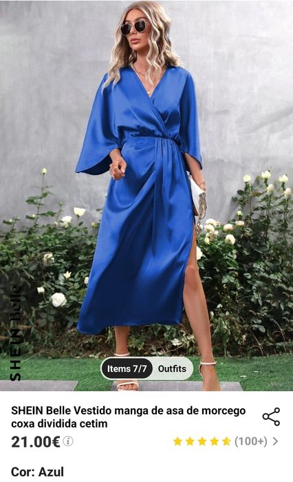 Vestido de cetim azul marinho Odivelas •