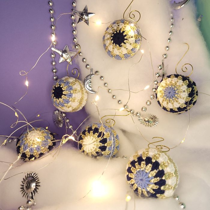 Набір ялинкових прикрас ручної роботи