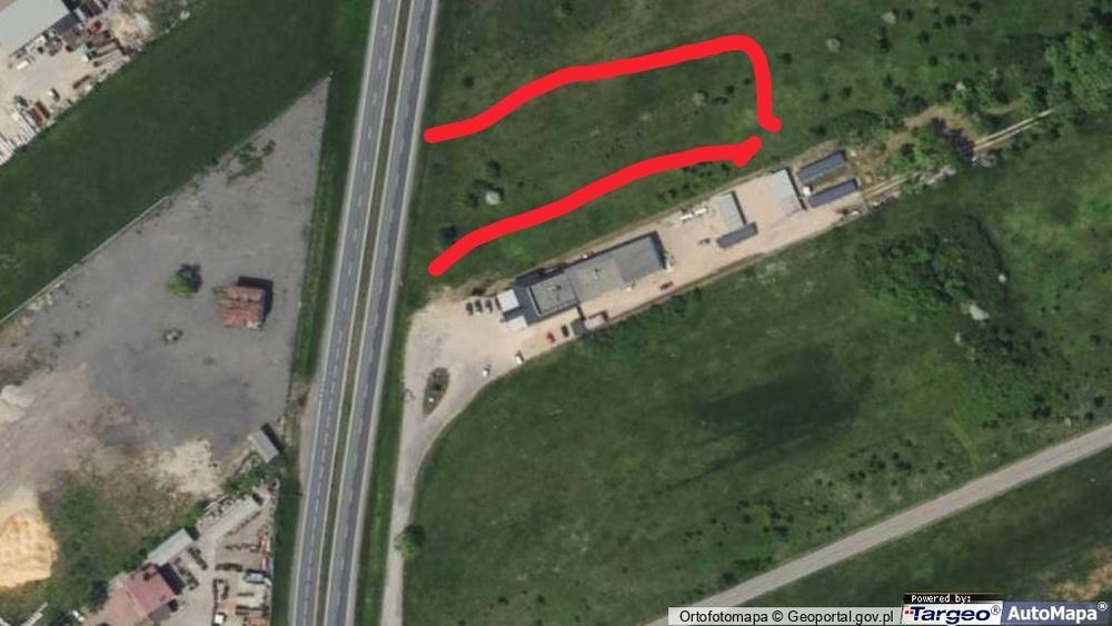 Wynajmę dużą działkę przy autostradzie przemyslowo-uslugowa skład  kruszywa komis  5000m2