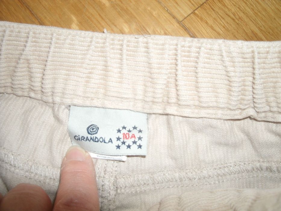 Calças da girândola - bombazine de cor pérola -10 anos