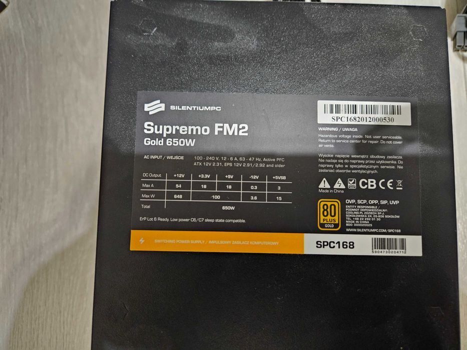 Zasilacz SilentiumPC (Endorfy) Supremo FM2 Gold 650W Modularny 80 Plus