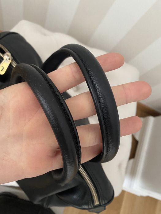 Torebka torba kuferek Tru Trussardi czarna skóra naturalna