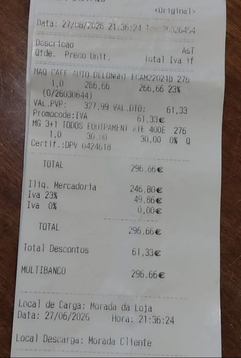 Máquina de café DeLonghi