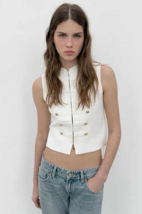 Білий топ Zara розмірXS,  XS, S, М, L