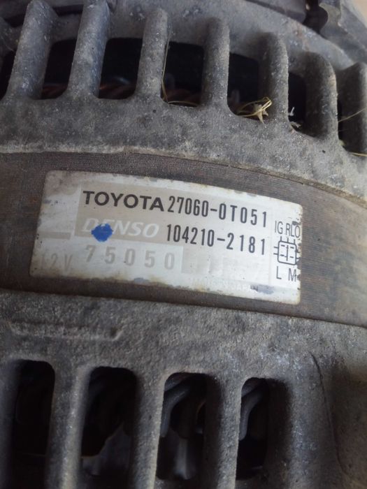 Toyota verso silnik 1,6 1,8 alternator valvematic  09-15