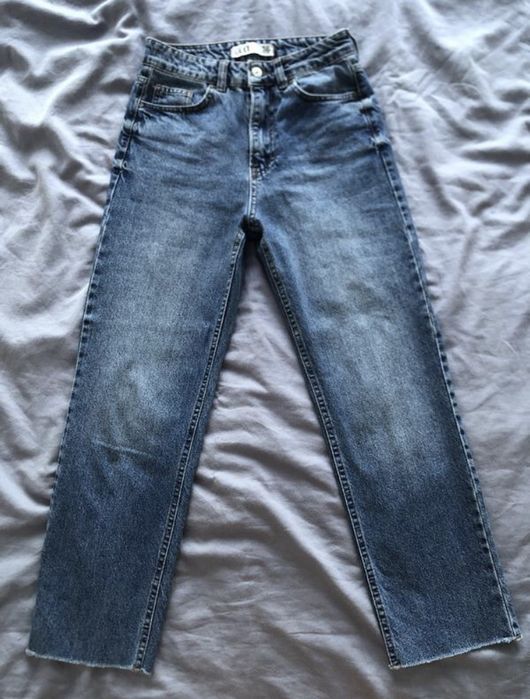 Джинси mom сині цупкі на осінь