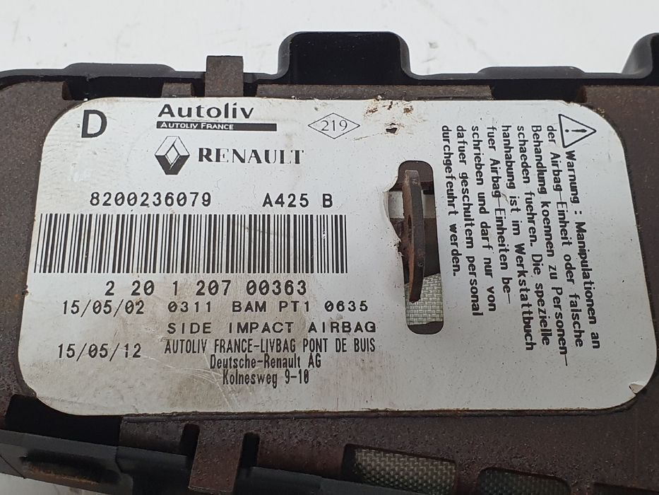 Airbag banco direito RENAULT Laguna II (BG0/1_)