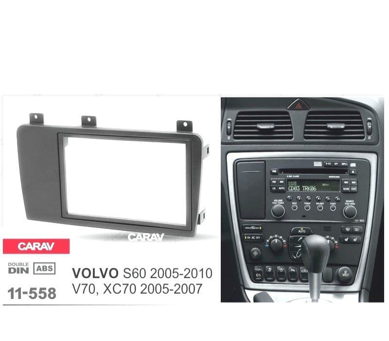 MOLDURA ADAPTADOR PRETO PARA RADIO 2-DIN PARA VOLVO S60 05-10 V70 XC70 05-07