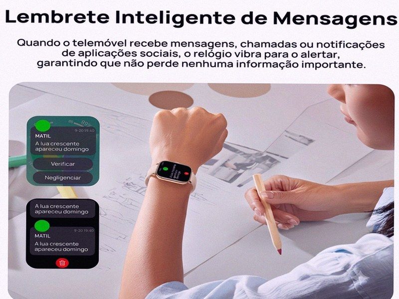 Smartwatch Desportivo para Homem e Mulher — Ecrã 1.83", Design Premium