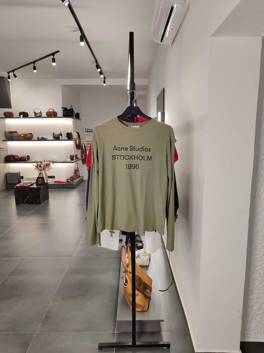 Лонгслів Acne Studios Stamp Logo Long Sleeve Olive Green