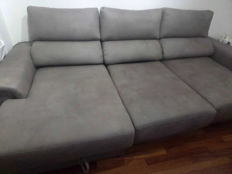 Sofa longue chaise, convertivel em cama e com baú