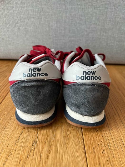 Czerwone, materiałowo-zamszowe buty sportowe, New Balance 520