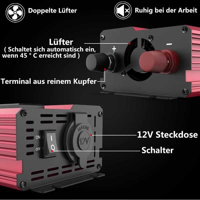 Преобразователь напряжения, инвертор, умножитель питания на 1500 Вт