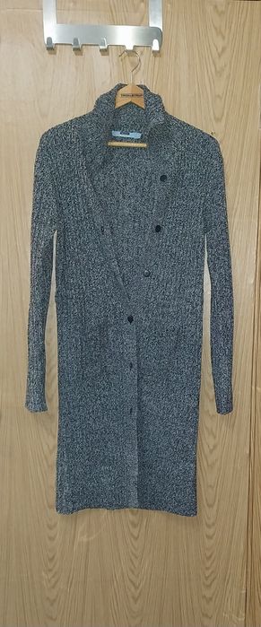 Довгий кардиган з Данії з кишенями сірий, S-M, 105см, відмінний стан