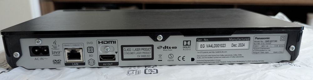 Odtwarzacz Panasonic BDT-280 Bluray, gwarancja