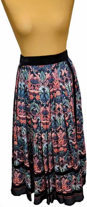 Helene straßer piękna rozkloszowana spódnica bawarska folk w kwiaty 36