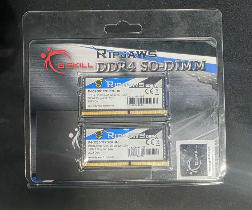 Memórias RAM SO-DIMM G.SKILL Ripjaws 32GB (2x16GB) DDR4-3200MHz