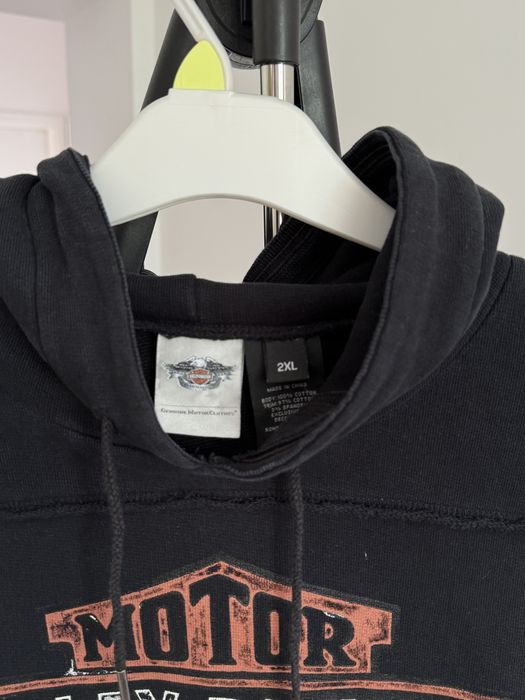 Damska bluza z kapturem HARLEY DAVIDSON Efekt Enzymy Wash Bawełna Rozmiar 2XL