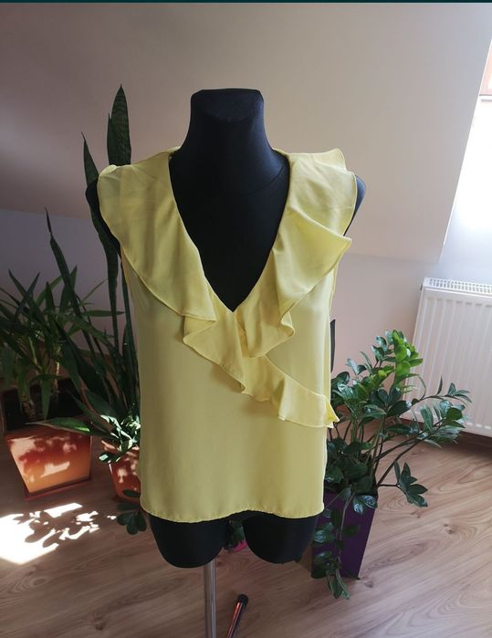 Nowa z metką bluzka żółta ZARA z falbanką M 38