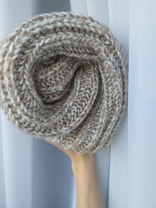 Теплий снуд на зиму беж