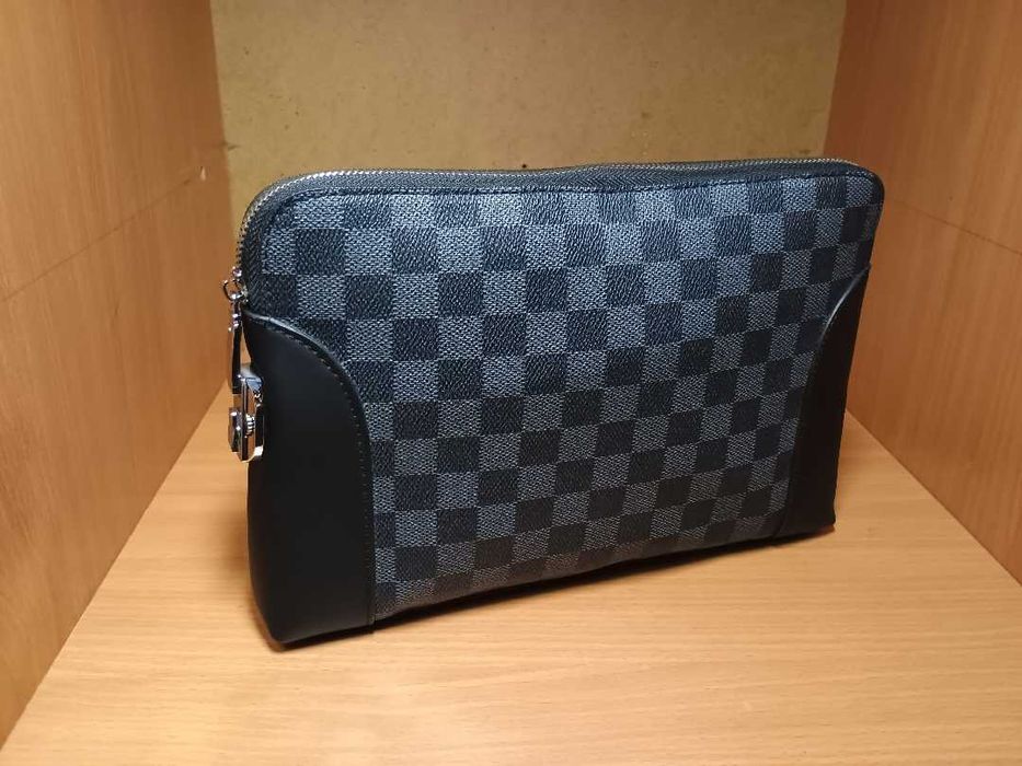 Чоловічий клатч сумка барсетка гаманець Damier Graphite Canvas