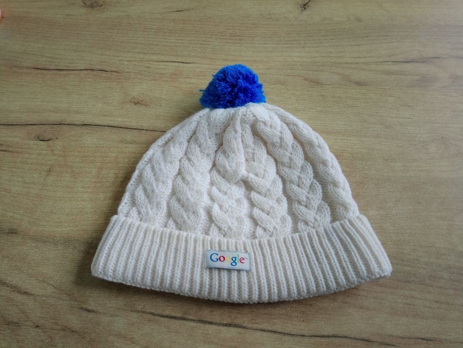 Google zimowa czapka z pomponem wełniana Winter blockcore streetwear
