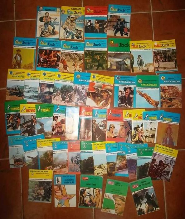 45 Revistas de BD ANTIGA Texas Jack, Marines, Escaravelho, etc.