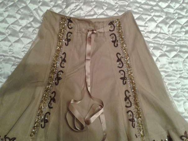 Шикарная нарядная юбка расшитая бисером вечерняя zara