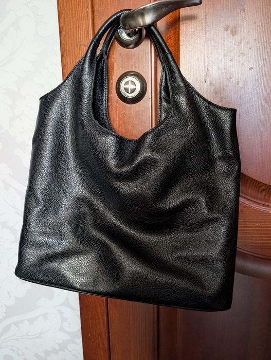 Сумка чорна шкіряна  Bag Tur