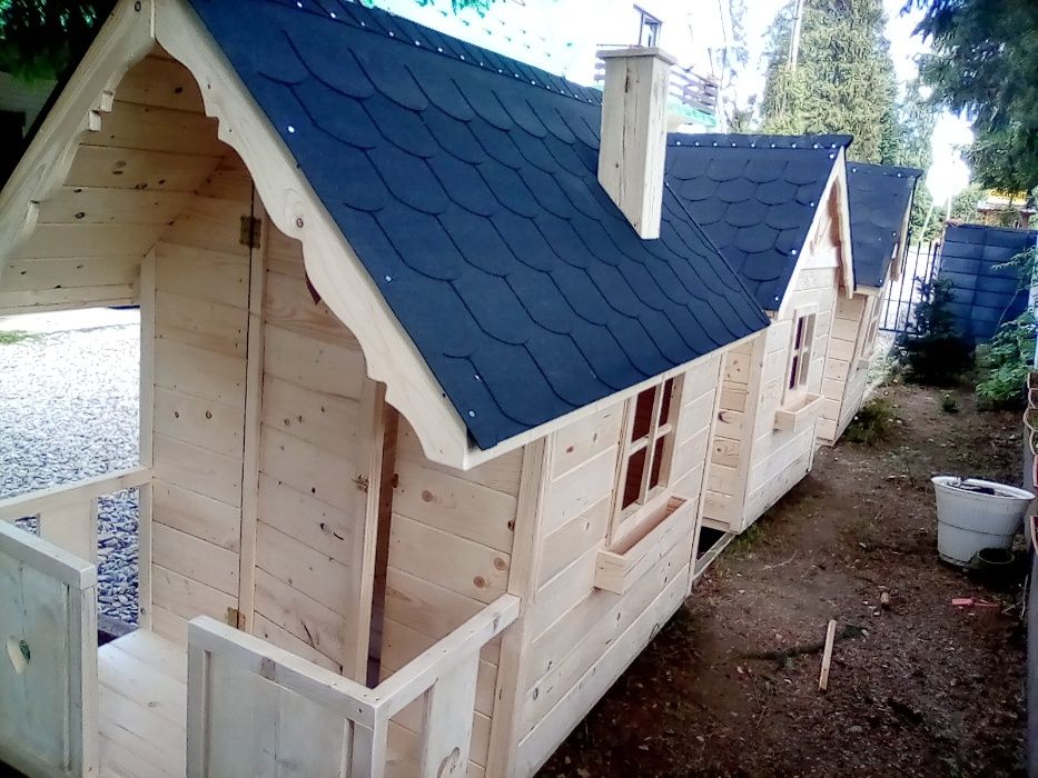 Huśtawka plac zabaw domek drewniany dla dzieci