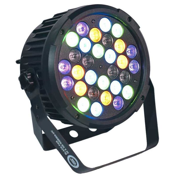 6 x LIGHT4ME black PAR 30x3W RGBA-UV