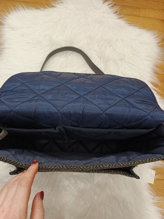 Torebka/plecak, Superdry, szary, granatowy, 17% wełna