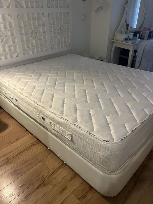 Cama casal baú com colchão 140x200