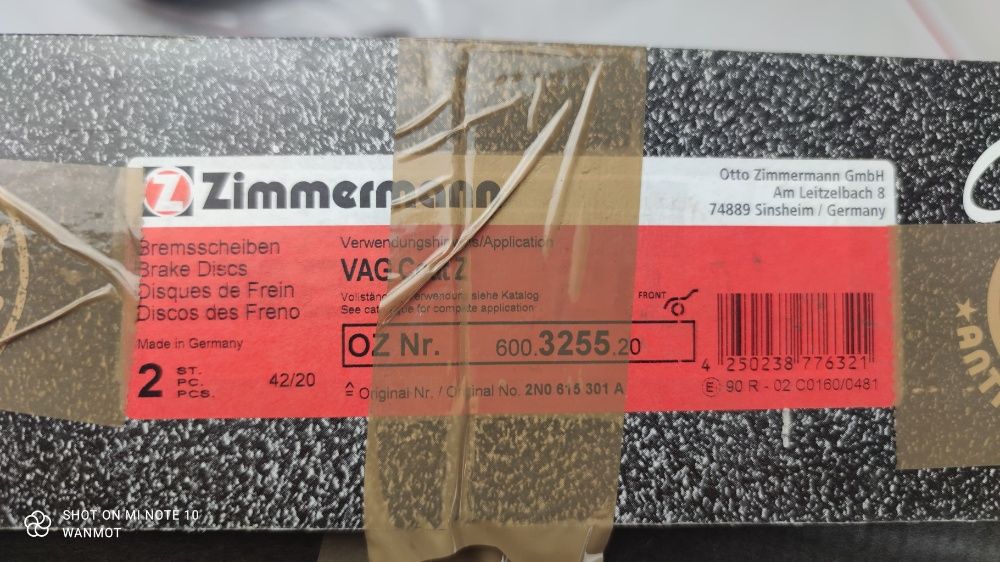 Zimmermann 600.3255.20 Tarcza hamulcowa Man Volkswagen