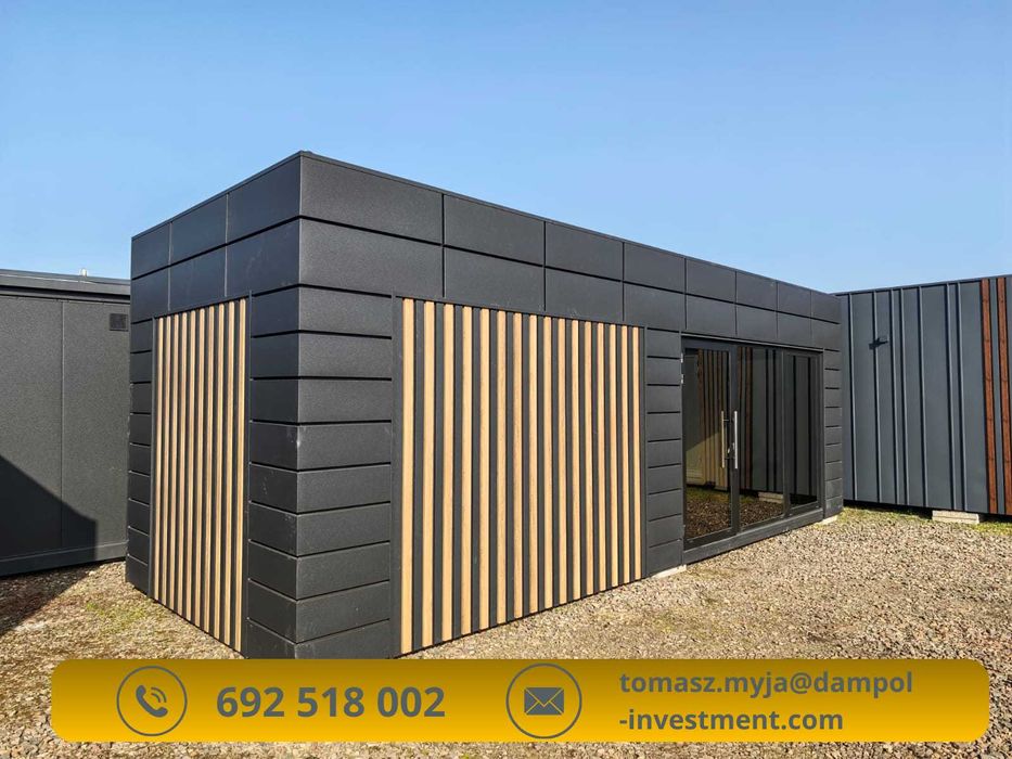 Kontener/pawilon całoroczny 8×3 m – idealny na biuro i handel