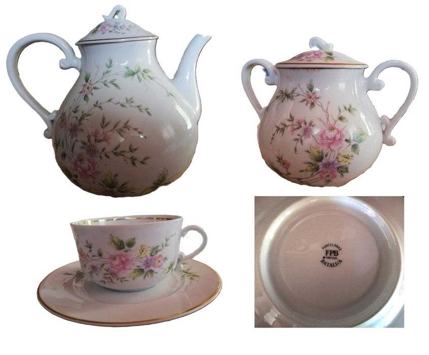 Serviço de Jantar e Chá -12 Pessoas-FPB-Porcelanas da Batalha-98 Peças