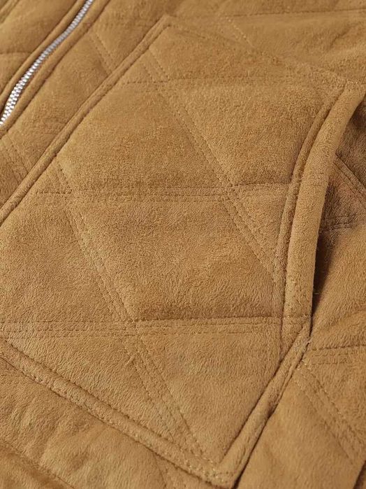 Męska kurtka z zamkiem błyskawicznym i pluszem – zimowy płaszcz