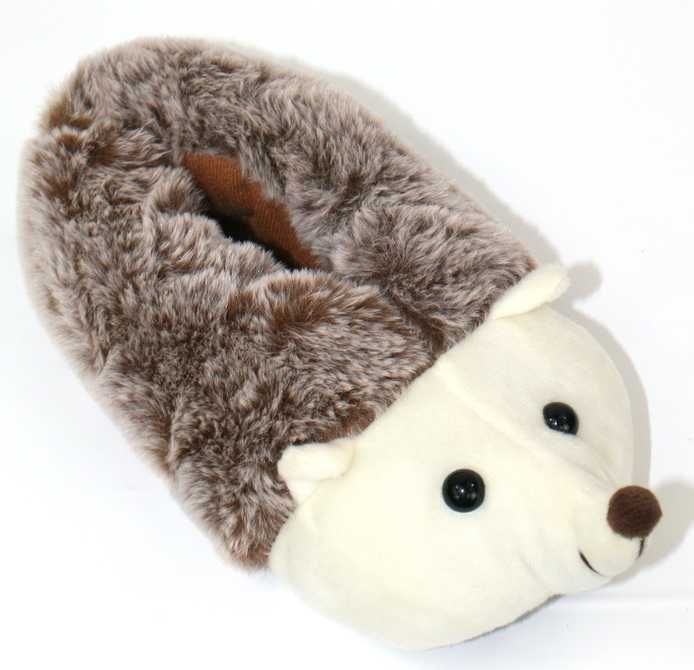 Kapcie pluszowe ciepłe zwierzaki JEŻE jeż na prezent dla dziecka 33
