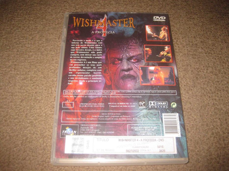DVD "Wishmaster 4: A Profecia" com Michael Trucco