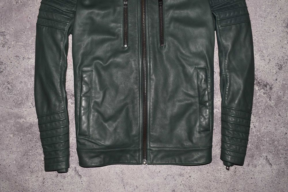 Hugo Boss Leather Bomber (Чоловіча Преміальна Шкіряна Куртка Бомбер )