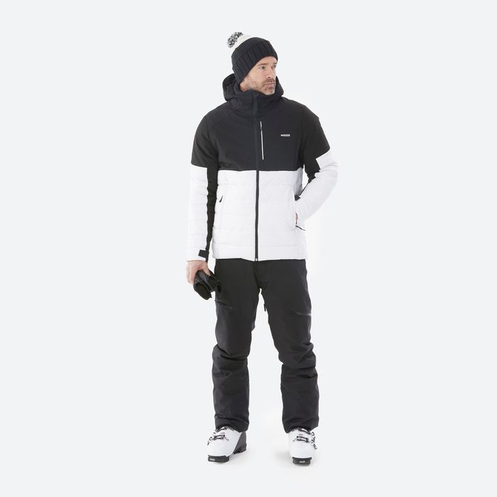 Casaco de ski e snowboard quente homem 100  - branco / preto