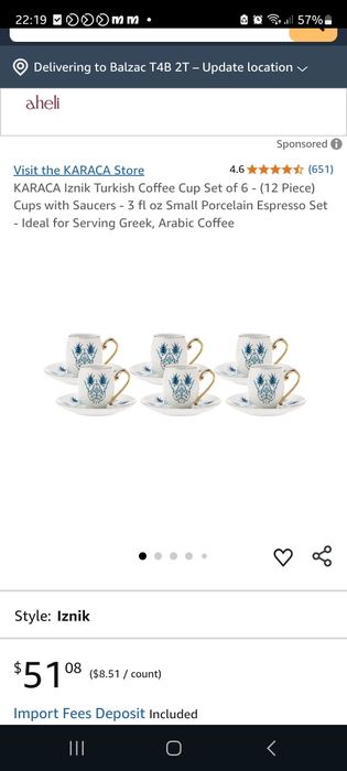 Karaca набір порцеляновий для турецької кави