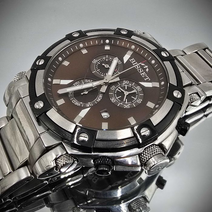 その他 BRS Zegarek Szwajcarski BISSET Concordia BSDC77 Chronograf Okazja