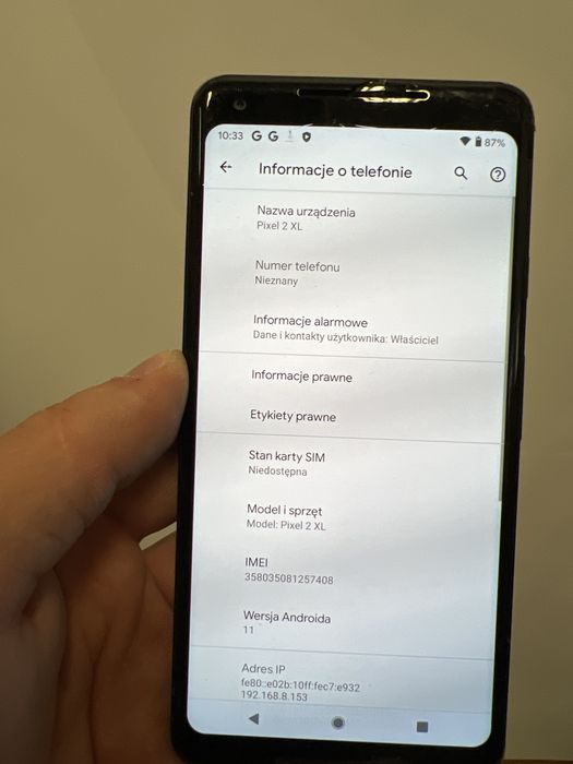 Google Pixel 2 XL uszkodzony