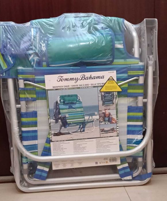 Cadeira de praia, camping e pesca Tommy Bahama nova e precintada