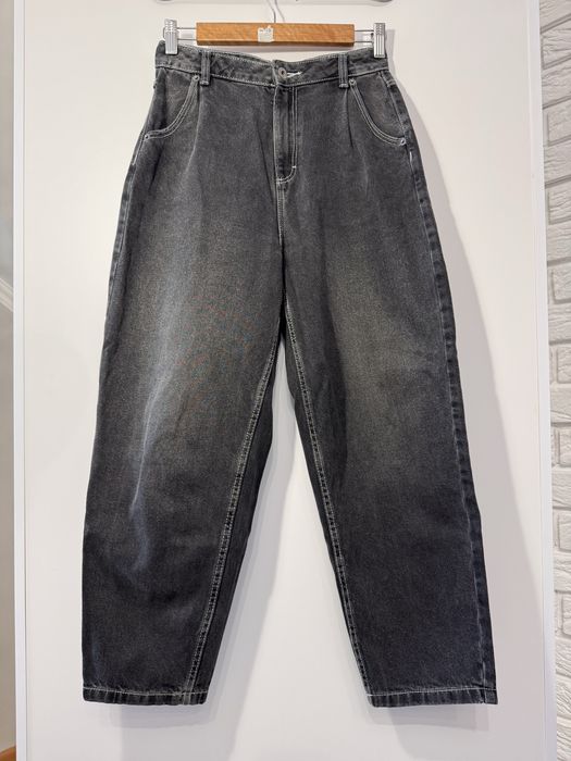 Джинси чорні з білою ниткою, baggy