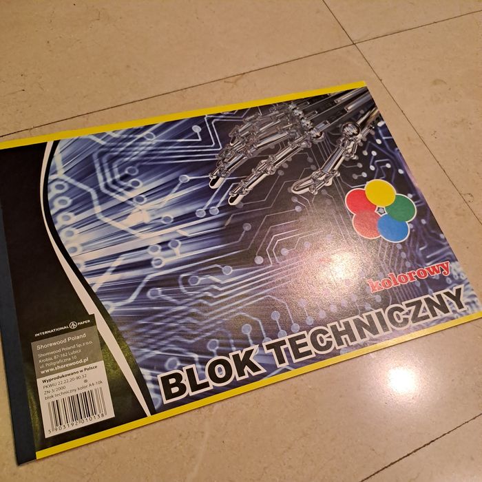 Blok A4 kolorowy techniczny (10 kartek)