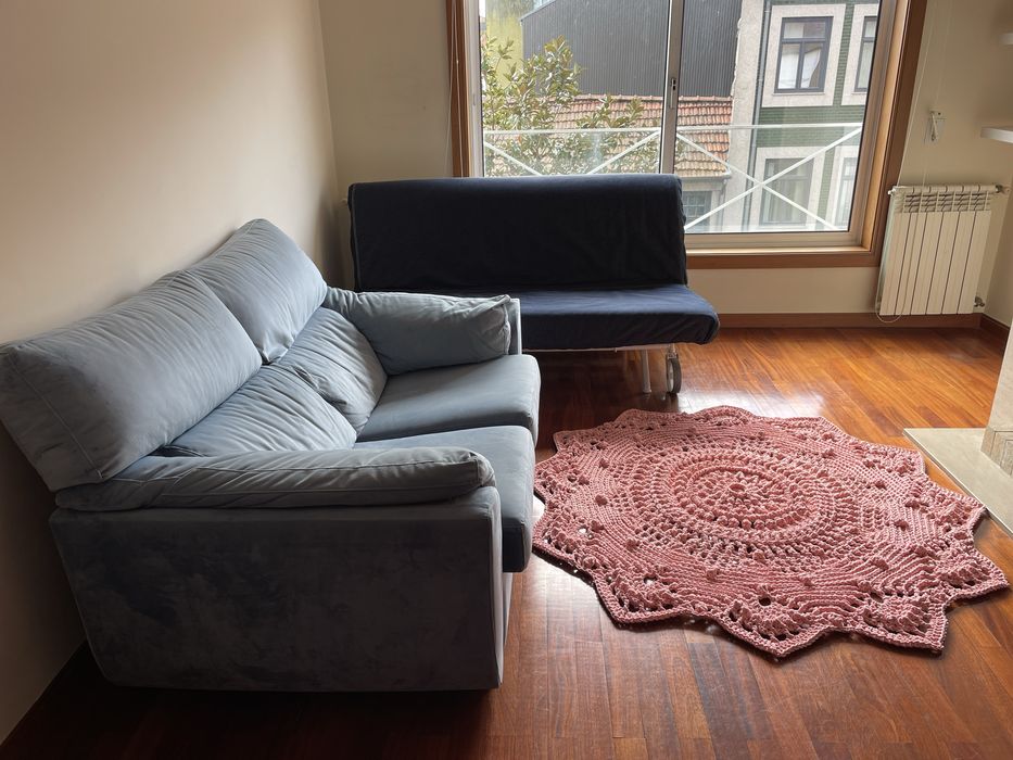 Crocheted carpet, handmade