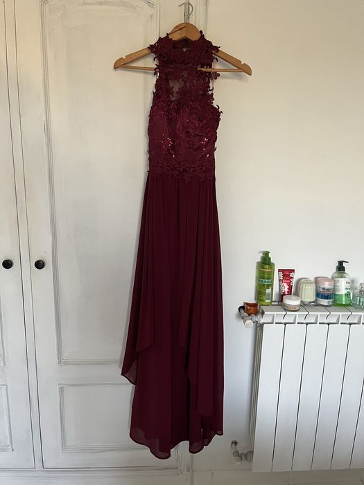 Vestido de festa bordeaux