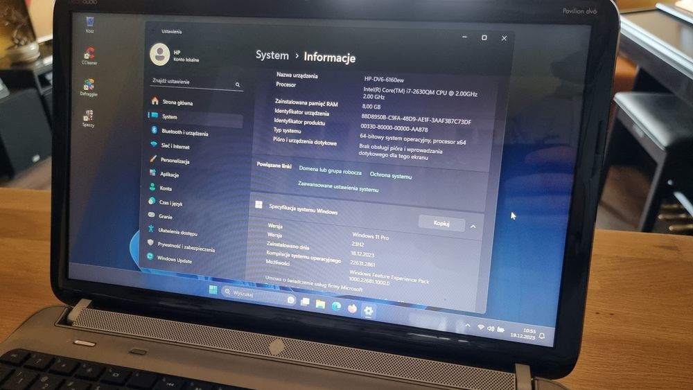 Laptop HP DV6 Pavilion, Win11 / 15,6 / i7 / 8GB RAM / HDD 500GB okazja